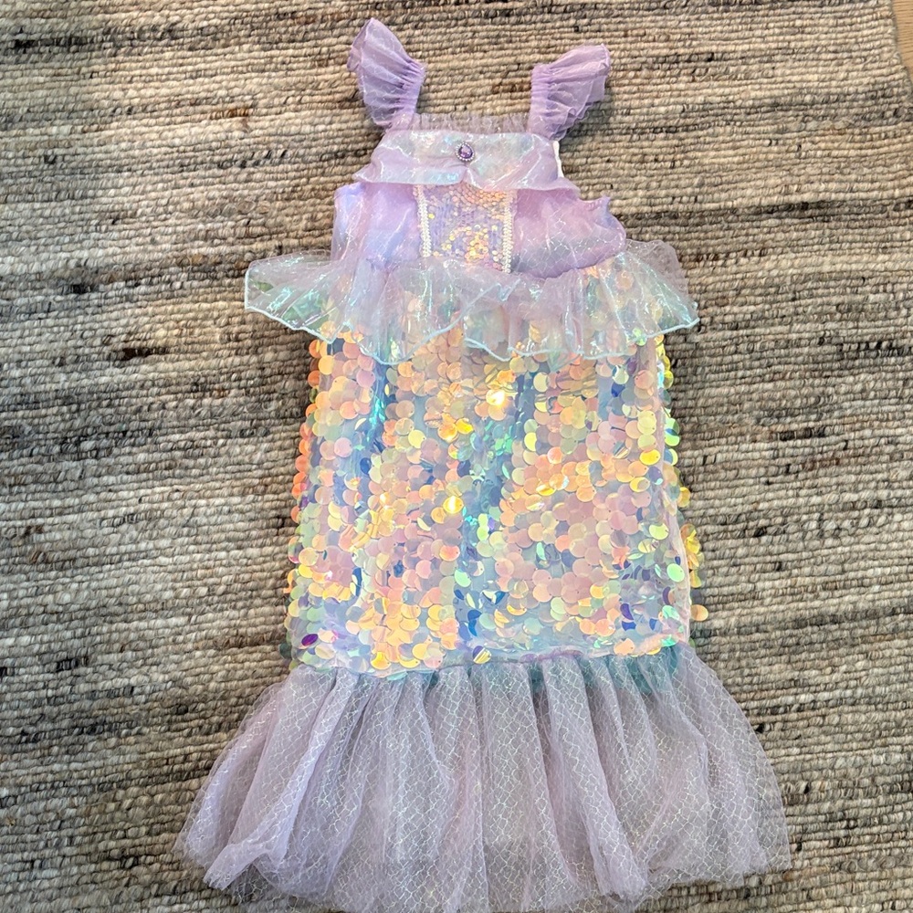 Lola and the Boys Sparkling Purple Sequin Kids Mermaid Costume